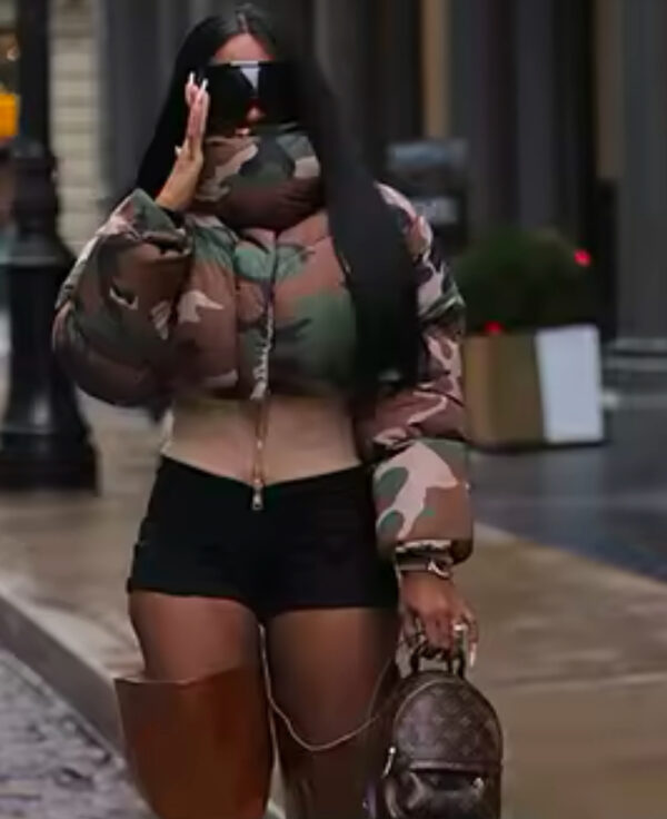 Camouflage bomber coat