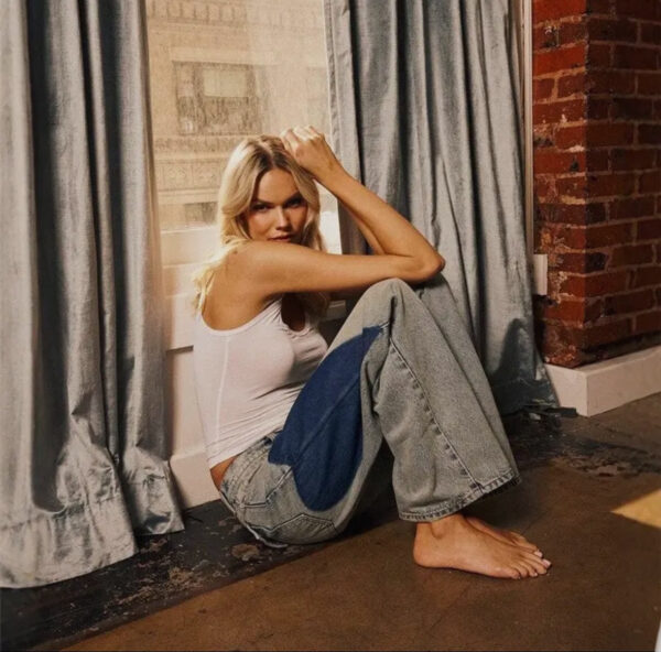 Heart Print Baggy Jeans - Image 2