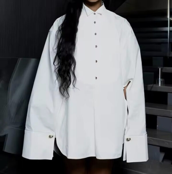 Tuxedo shirt poncho