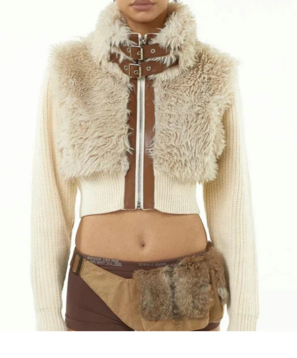 Half-Fur White Jacket (ivory)