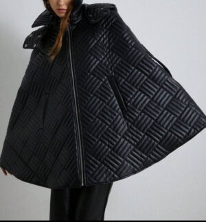 Faux leather cape